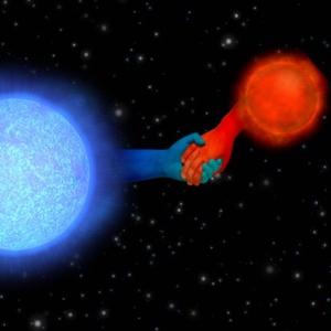 Representación artística de “una pareja de estrellas”. Cortesía de Dan J. Arteaga. Representación artística de “una pareja de estrellas”. Cortesía de Dan J. Arteaga.