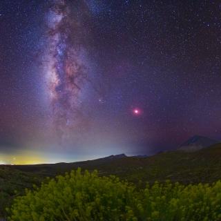 Eclipse de Luna y Vía Láctea sobre el PN del Teide Eclipse de Luna y Vía Láctea sobre el PN del Teide